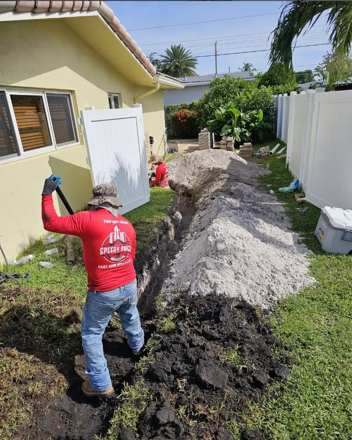 New PVC sewer line installed by trenchless sewer repair in South Florida